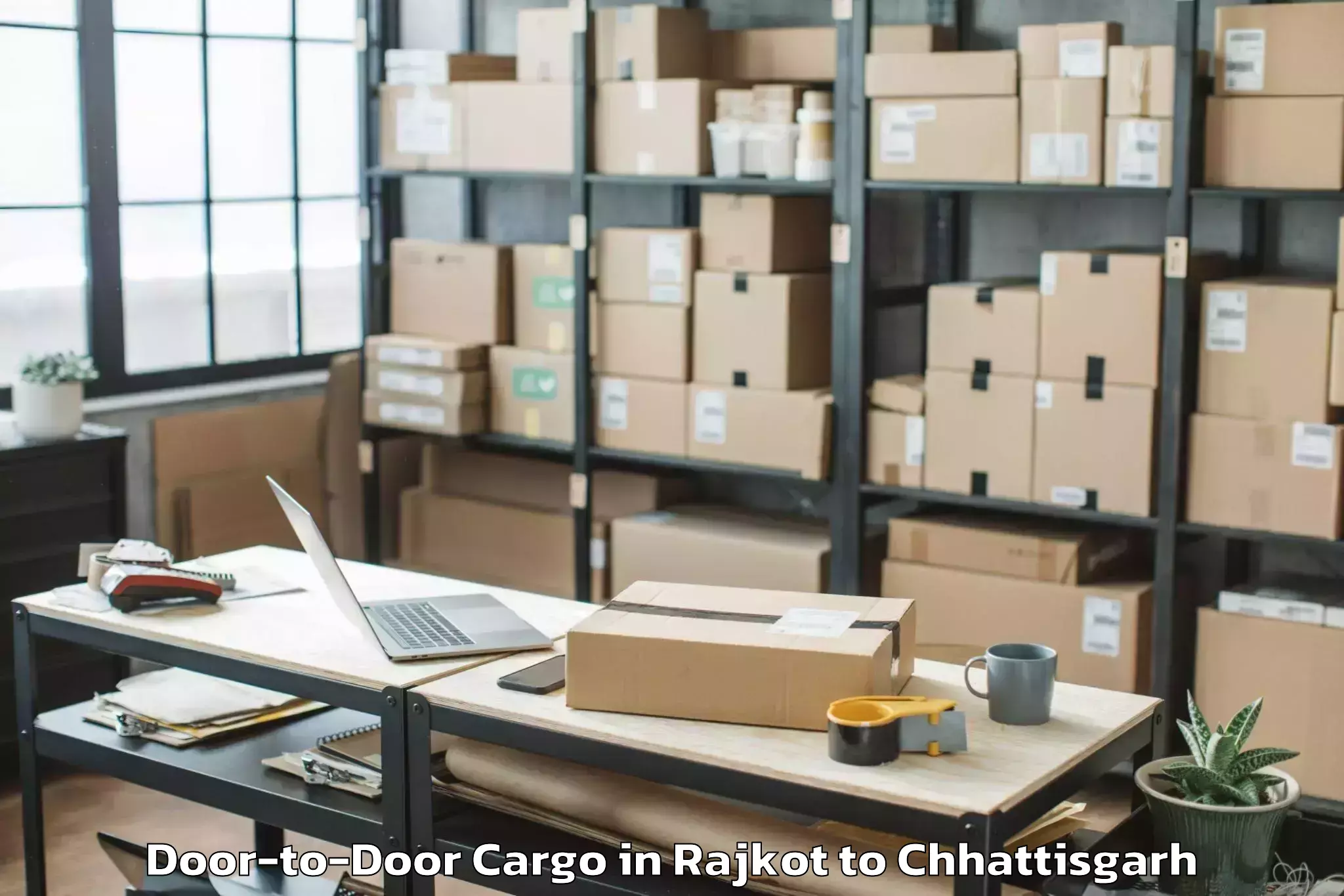 Hassle-Free Rajkot to Jashpurnagar Door To Door Cargo